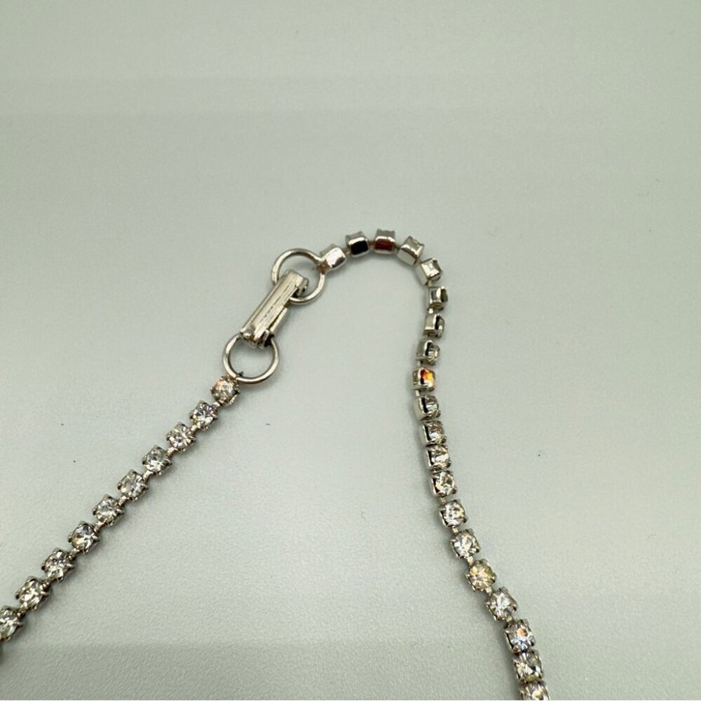 Rare 1940s Old Hollywood Vintage Rhinestone Necklace Signed Jayflex Sterling - Picture 5 of 10
